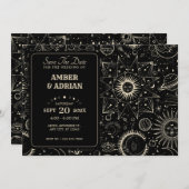 Magische Astrologie Boho Himmelshochzeit Save The Date (Vorne/Hinten)