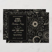 Magische Astrologie boho himmlische Geburtstag Einladung (Vorne/Hinten)