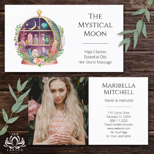 Magische ätherische Öle Apotheke Yoga Boho Foto Visitenkarte