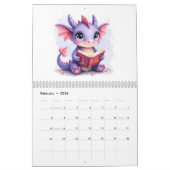 Magische Baby Dragons Reading Whimsisfantasy Art Kalender (Feb 2026)