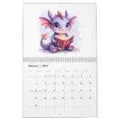 Magische Baby Dragons Reading Whimsisfantasy Art Kalender (Feb 2027)
