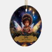 Magische Baby Fee mit Flügeln in einem Weihnachtsb Keramik Ornament (Rechts)