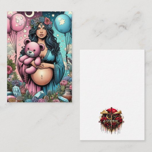 Magische Babydusche | Geschlechtsankündigung Mitteilungskarte (Vorne/Hinten)