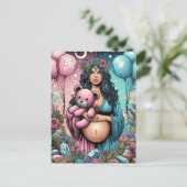 Magische Babydusche | Geschlechtsankündigung Postkarte (Stehend Vorderseite)