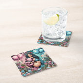 Magische Babydusche | Geschlechtsankündigung Rechteckiger Pappuntersetzer (Vor Ort)