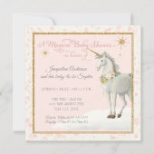 Magische Babydusche Unicorn Cloud Star Boho Floral Einladung (Vorderseite)