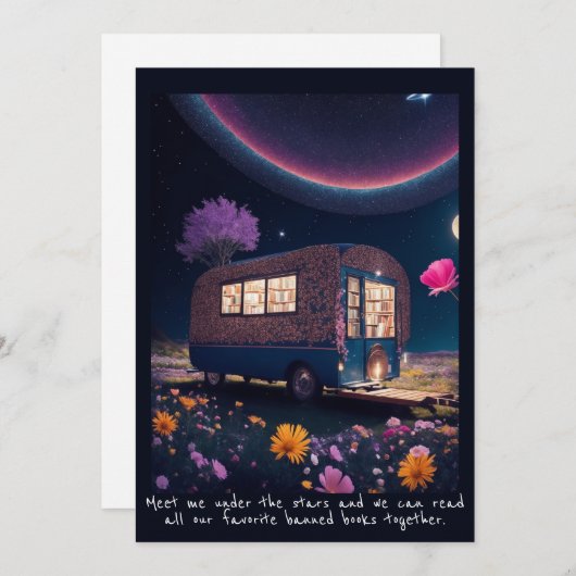 Magische Banned Bookmobile Flat Grußkarte (Vorne/Hinten)