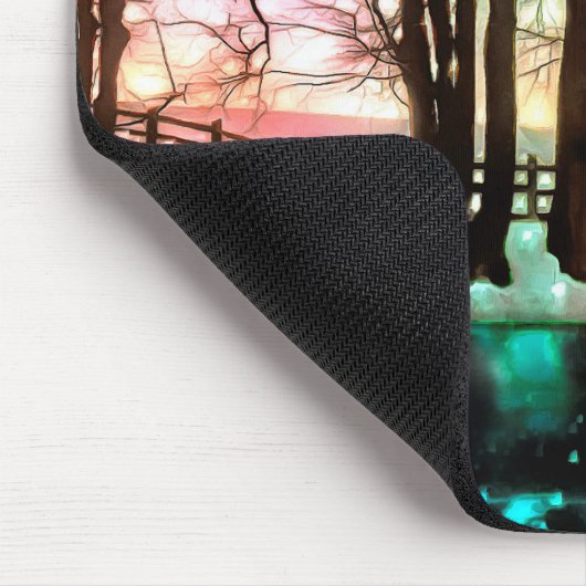 Magische Bäume auf einer Hillside des Snowy Delawa Mousepad (Ecke)