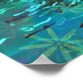 Magische Bäume Teich farbenfroher Himmel Poster (Ecke)