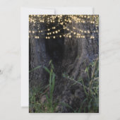 Magische Bäume Wald Fairy Sparkle Lichter Hochzeit Einladung (Rückseite)