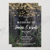 Magische Bäume Wald Fairy Sparkle Lichter Hochzeit Einladung (Vorne/Hinten)