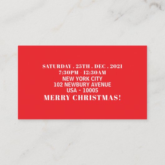 Magische Bäume, Weihnachts-Party-Ticket Einladung (Rückseite)