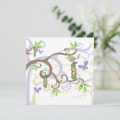 Magische Baumerbsen in Pod Gender Reveal Baby Dusc Einladung (Stehend Vorderseite)