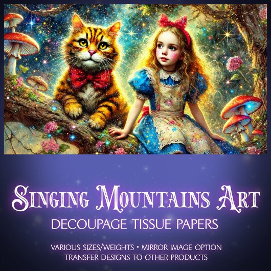 Magische Baumkronen-Geschichten Alice und Katze De Seidenpapier