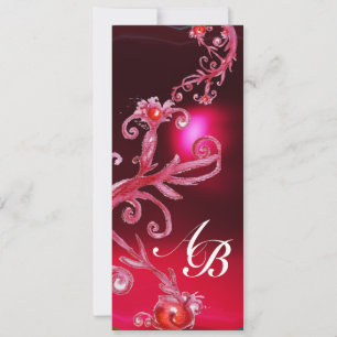 MAGISCHE BEEREN 4,MONOGRAM rot burgunder Einladung