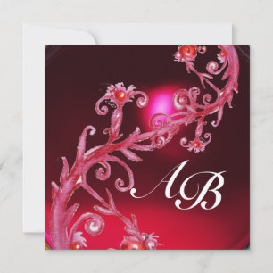 MAGISCHE BEEREN 4, MONOGRAM rot burgunderrot Einladung