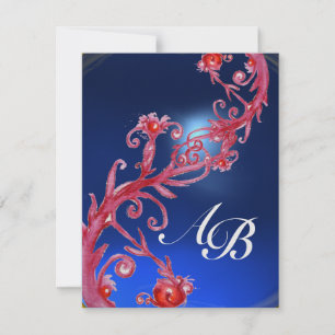MAGISCHE BEEREN 4,MONOGRAMM rot saphir eis Einladung