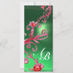 MAGISCHE BEEREN 4, MONOGRAMM roter Jade Einladung