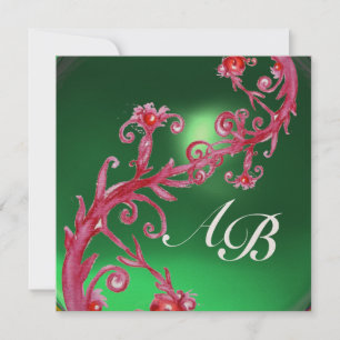 MAGISCHE BEEREN 4, MONOGRAMM roter Jade Gold Einladung