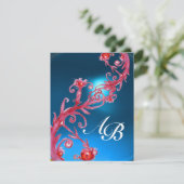 MAGISCHE BEEREN 4, MONOGRAMM roter Saphir Einladung (Stehend Vorderseite)