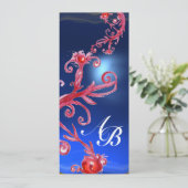 MAGISCHE BEEREN 4,MONOGRAMM roter Saphir Einladung (Stehend Vorderseite)