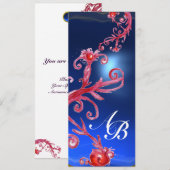 MAGISCHE BEEREN 4,MONOGRAMM roter Saphir Einladung (Vorne/Hinten)