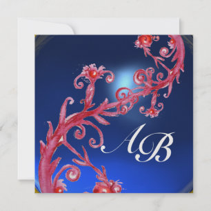 MAGISCHE BEEREN 4, MONOGRAMM roter Saphir-Eis Einladung