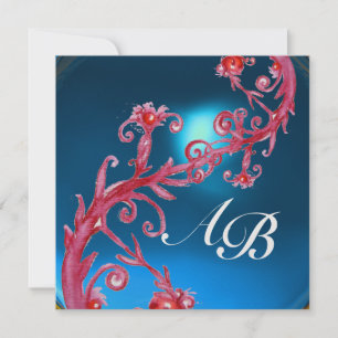MAGISCHE BEEREN 4,MONOGRAMM roter Saphir-Eis Einladung
