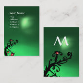 MAGISCHE BEEREN GRÜNER JADE*GEM MONOGRAMM VISITENKARTE (Vorne/Hinten)