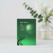MAGISCHE BEEREN GRÜNER JADE*GEM MONOGRAMM VISITENKARTE (Stehend Vorderseite)
