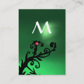MAGISCHE BEEREN GRÜNER JADE*GEM MONOGRAMM VISITENKARTE (Rückseite)