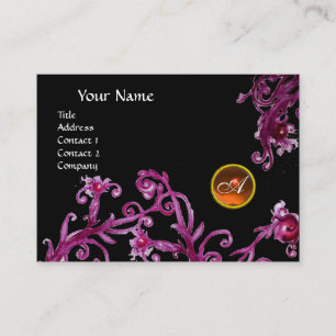 MAGISCHE BEEREN MONOGRAM schwarzes Juwel orange Visitenkarte