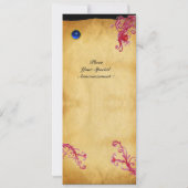 MAGISCHE BEEREN MONOGRAMM, blau Einladung (Rückseite)