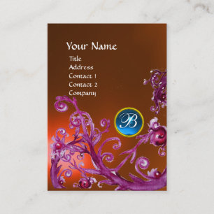 MAGISCHE BEEREN MONOGRAMM JUWEL topas orange blau Visitenkarte