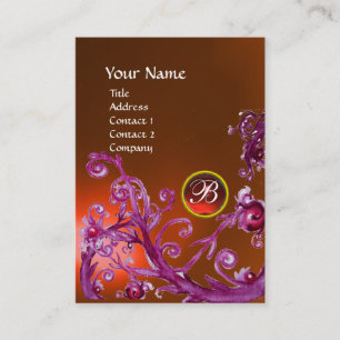 MAGISCHE BEEREN MONOGRAMM JUWEL topas orange rot Visitenkarte