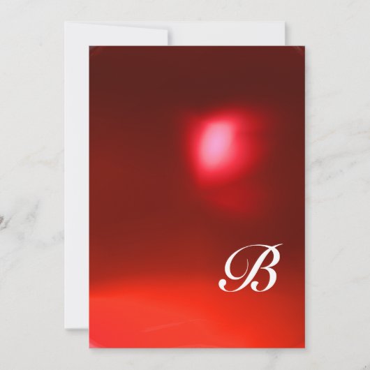 MAGISCHE BEEREN, MONOGRAMM roter Rubin Einladung (Vorderseite)