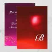 MAGISCHE BEEREN, MONOGRAMM roter Rubin Einladung (Vorne/Hinten)