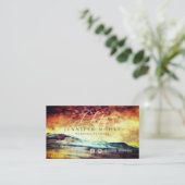 Magische Berge Abstrakt Mit Monogramm Visitenkarte (Stehend Vorderseite)