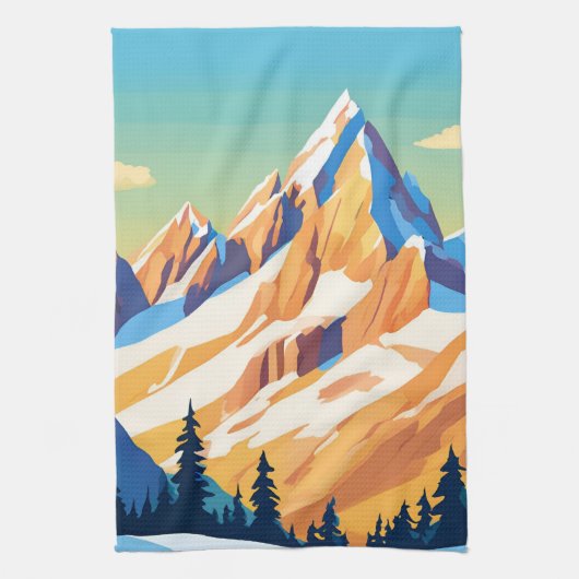 Magische Berge Geschirrtuch (Vertikal)