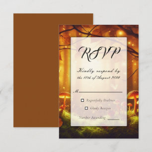 Magische Bernsteinwald-Feinmärchenhochzeit RSVP Karte