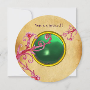 MAGISCHE BERRIES PERGAMENT-SCHMUCK grün smaragd Einladung