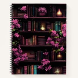 Magische Bibliothek rosa Notizblock