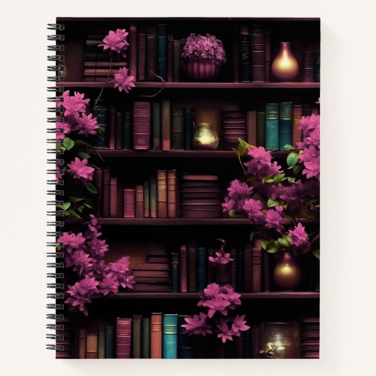 Magische Bibliothek rosa Notizblock (Vorderseite)