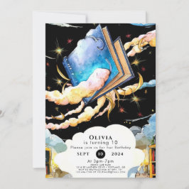 Magische Bibliothek Spaß Storybook Geburtstag Einladung