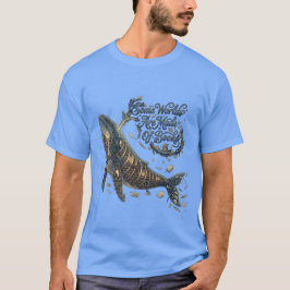 Magische Bibliotheks-Wal-Geschichtsbuch-Kunst T-Shirt