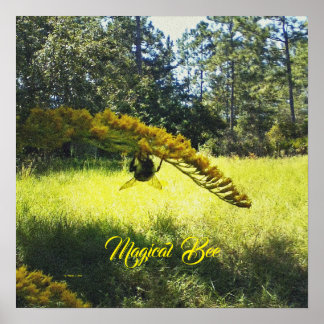 Magische Biene, Bienenstöpsel, Bienen und Blume Po Poster