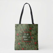 Magische Blätter und Rote Rollhocker Wasserfarbe Tasche (Vorderseite)