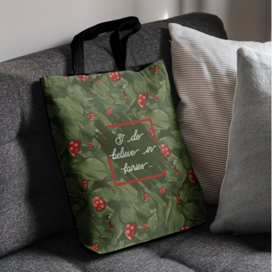 Magische Blätter und Rote Rollhocker Wasserfarbe Tasche