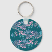 Magische Blooms Personalisieren Schlüsselanhänger (Rückseite)