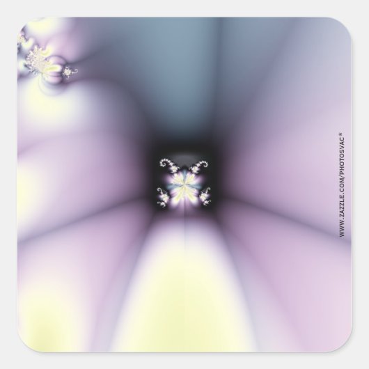 Magische Blume Quadratischer Aufkleber (Vorderseite)